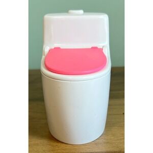 Barbie Dreamhouse 2018 Toy Toilet Pink Sound Effects Flush Button Accessor